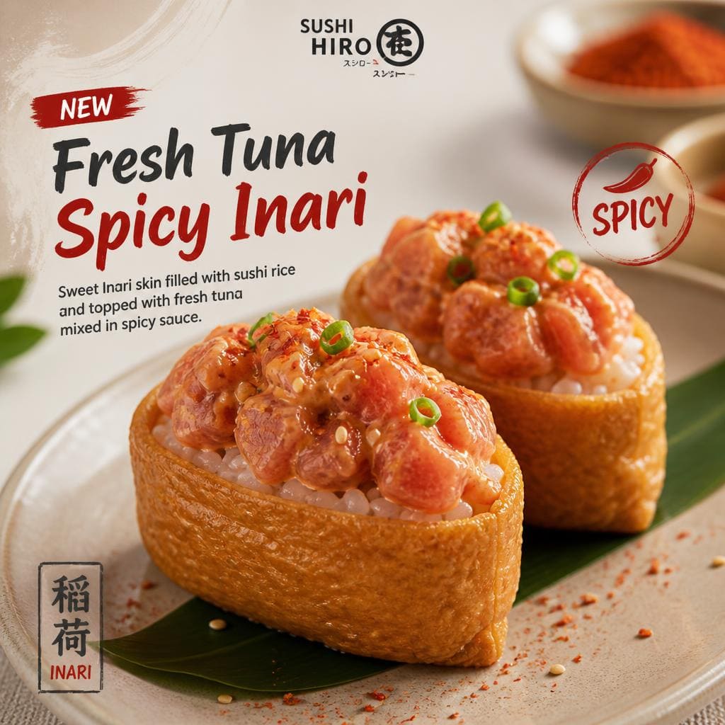 Fresh Tuna Spicy Inari Sushi Hiro menu tuna pedas